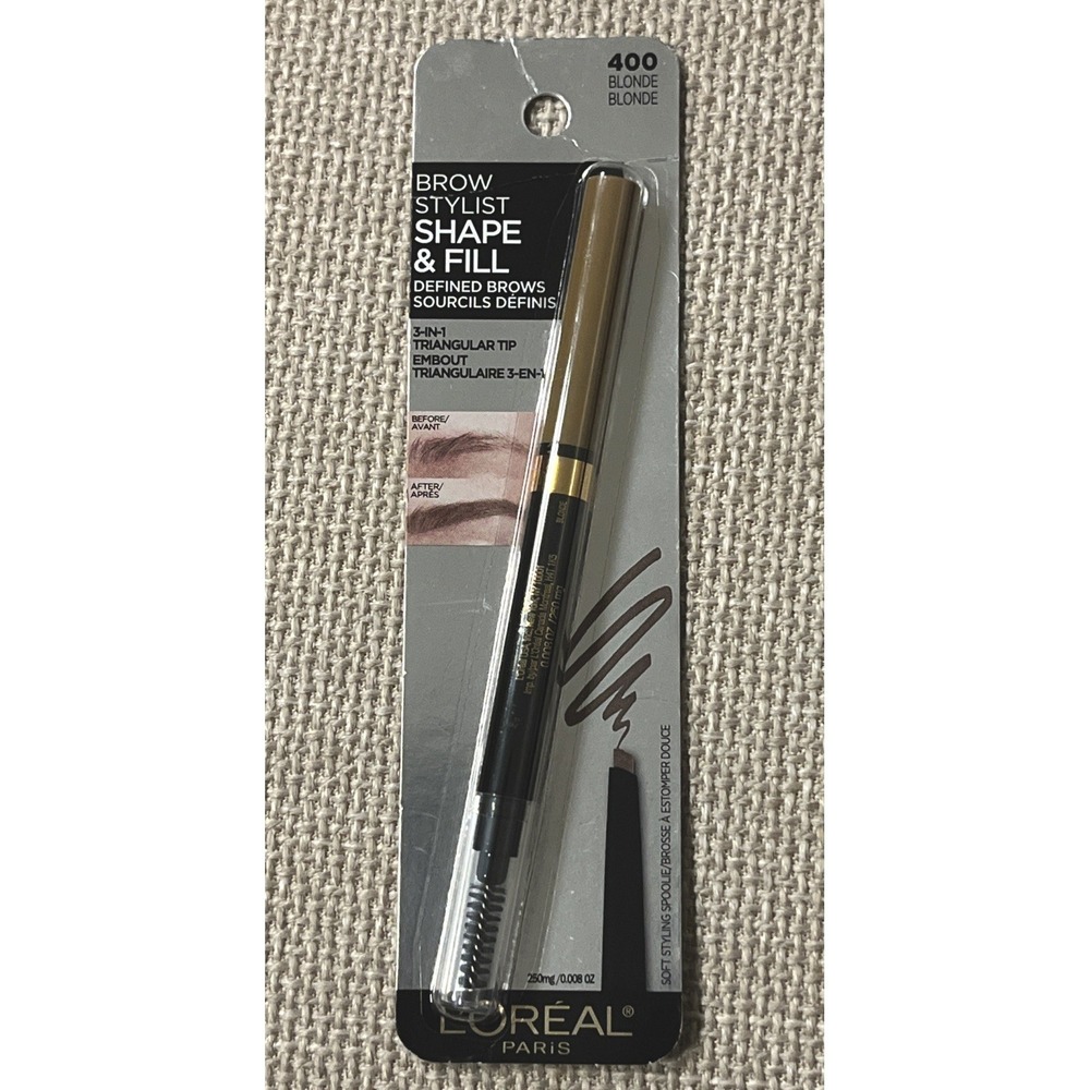 L'oreal Brow Stylist SHAPE & FILL #400 BLONDE Defined Eyebrows Makeup NEW SEALED